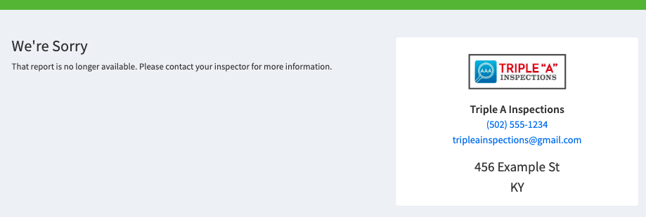 Message saying the client portal is no longer available